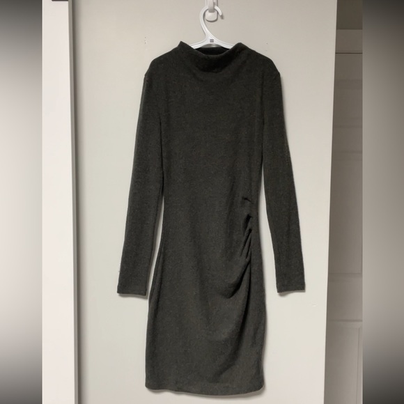 Dynamite Ruched Cowell Neck Sweater Dress - Picture 7 of 7